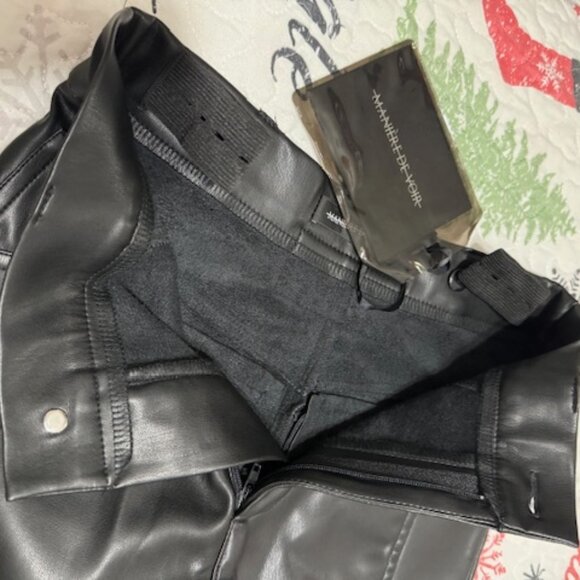 Maniere De Voir Black Leather Pants - Picture 3 of 7